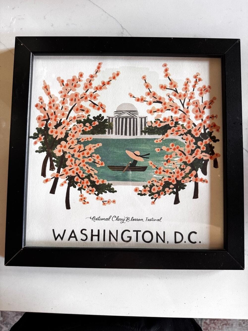 Rifle Paper Co Washington DC Cherry Blossom Festival Art Print Framed 11x11 Rare